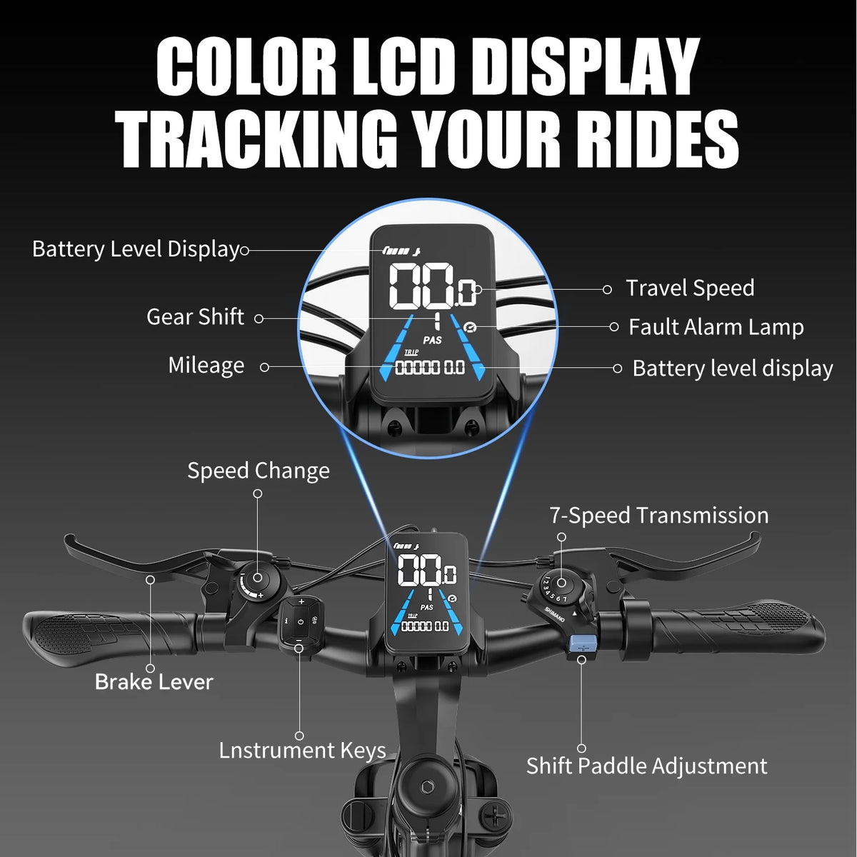 G28 - 1200W Peak 26" Electric Mountain Bike for Adults, 48V Off - Road E - Dirt Bike (Removable Battery45+ Mile Range, LCD Display, 330 lb Capacity, Pneumatic Tires - UL2849 Certified (Camp, Trail Rid)