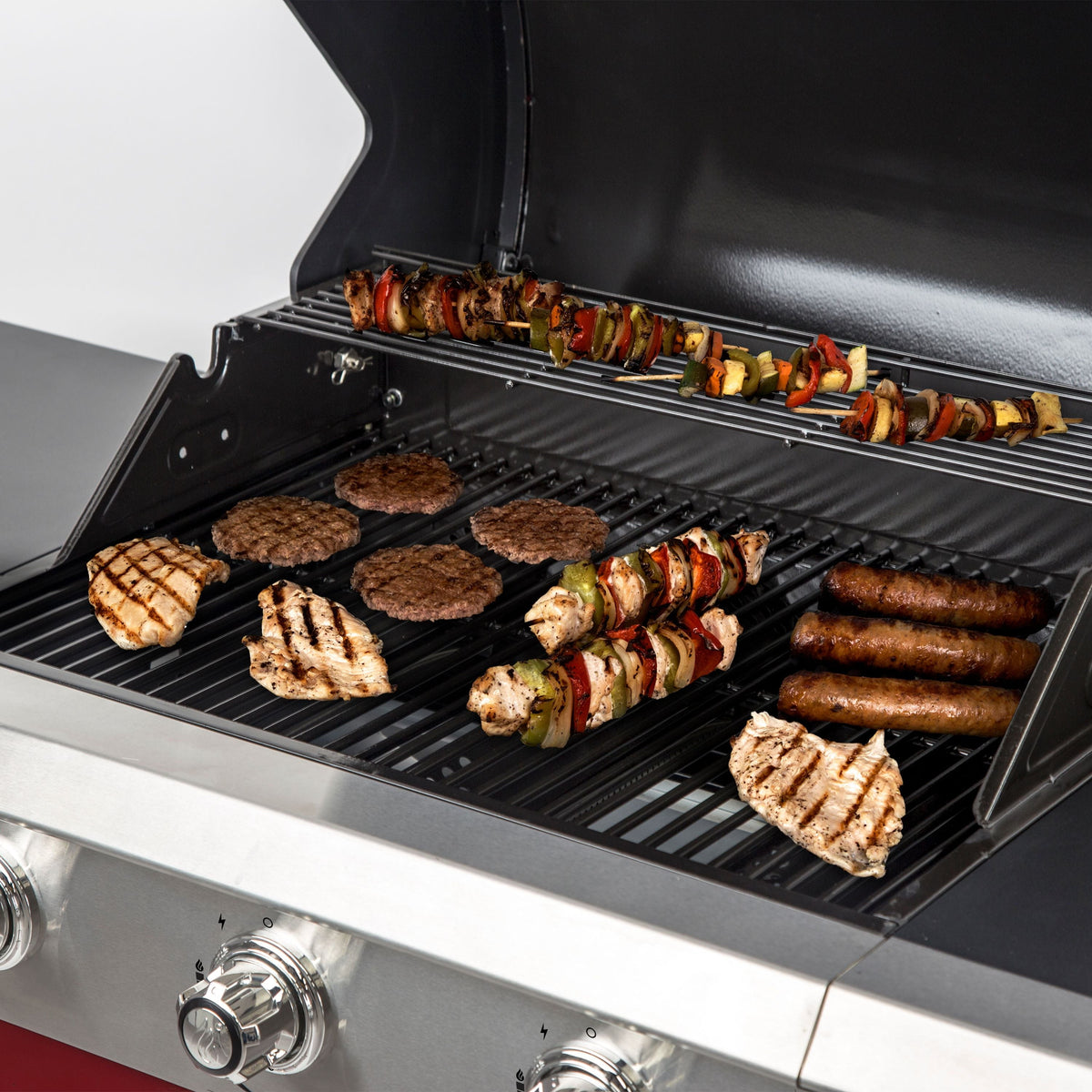 Glo 3 Burner Red Propane Gas Grill