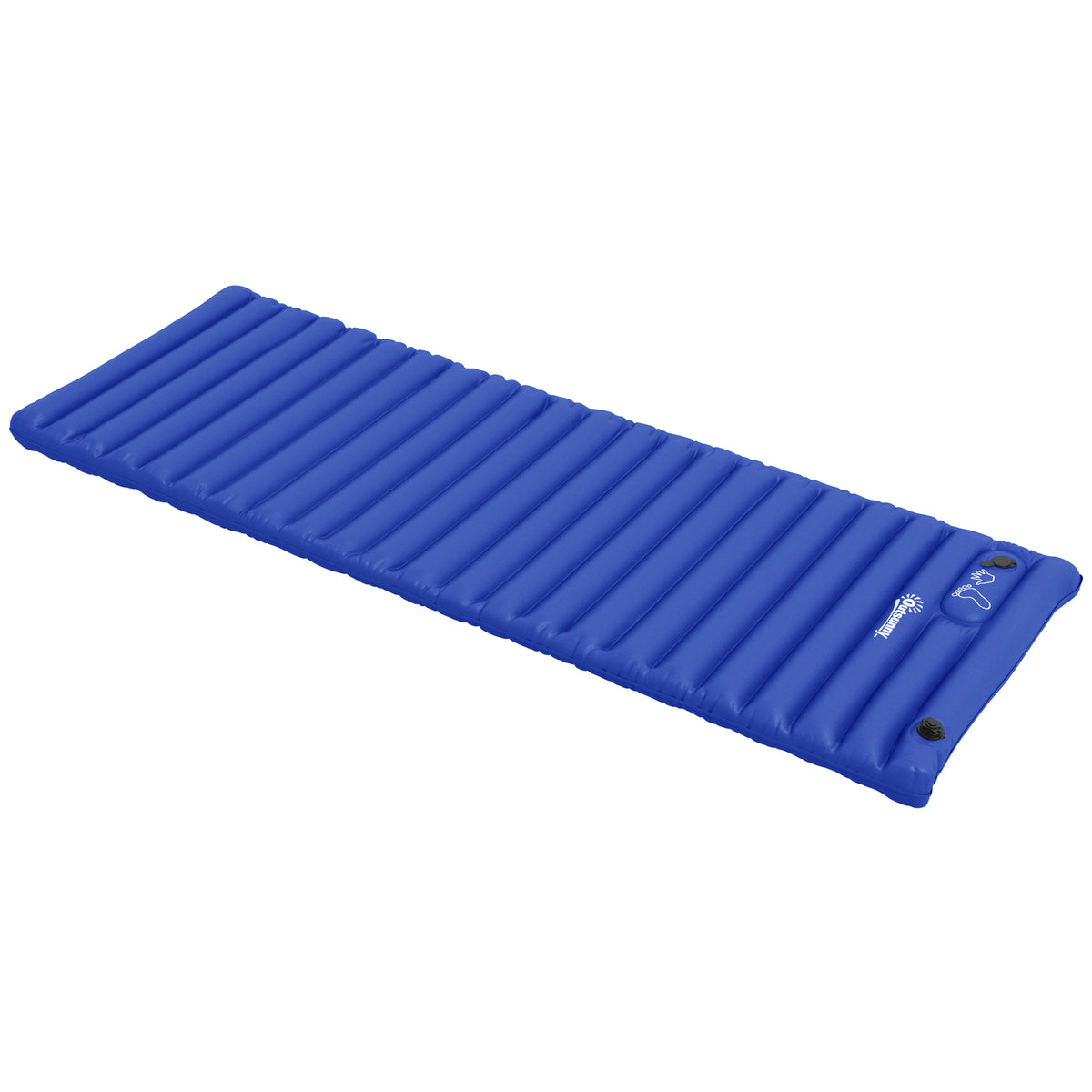 Outsunny Camping-Luftmatratze, inkl. Pumpe, schnell aufblasbar, robust, 195x70x10cm, Blau