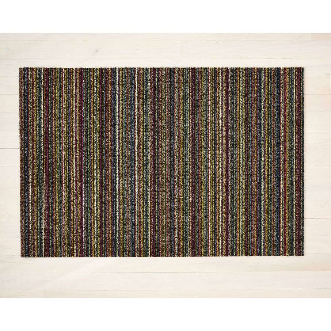Chilewich Shag Mat - 18" x 28" Doormat Skinny Stripe Bright Multi