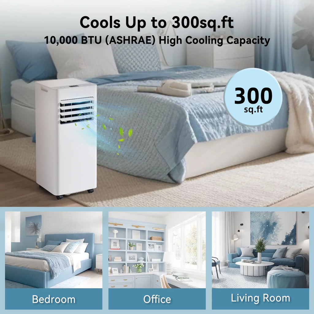 Bapipro 10, 000 BTU Smart Portable AC - WiFi/Remote, 4 - in - 1 for 300 Sq.ft, 24H Timer, Window Kit, 55db, ETL Certified