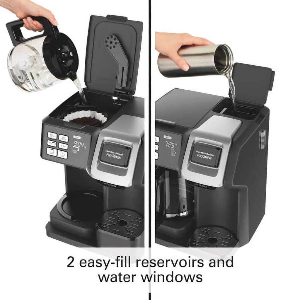 Hamilton Flexbrew Programmable Single Serve Pod to 12 Cup Coffee Maker, Black