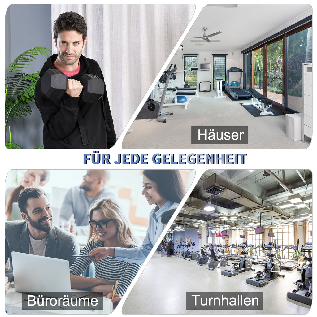 HOMCOM Kurzhantel, 17,5 kg Hantel, Hantel, Gewicht, Anti-Rutsch-Griff, Schwarz + Silber
