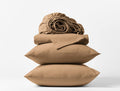 Coyuchi Organic Crinkled Percale 4-Piece Sheet Set - Ginger - Full