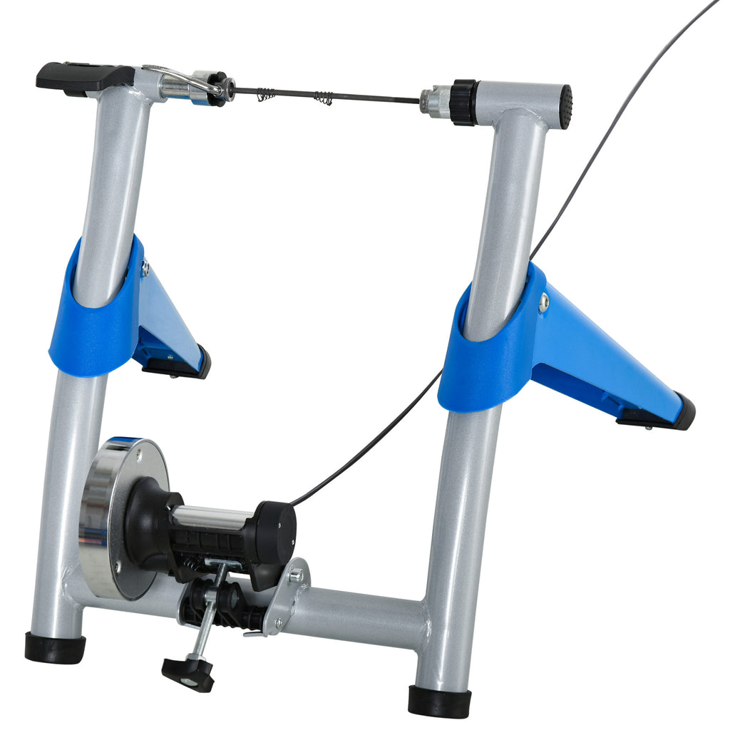 HOMCOM Rollentrainer, Radtrainer, 8 Widerstandsstufen, klappbar, für 26-29'', blau, 77 x 56 x 47,5 cm