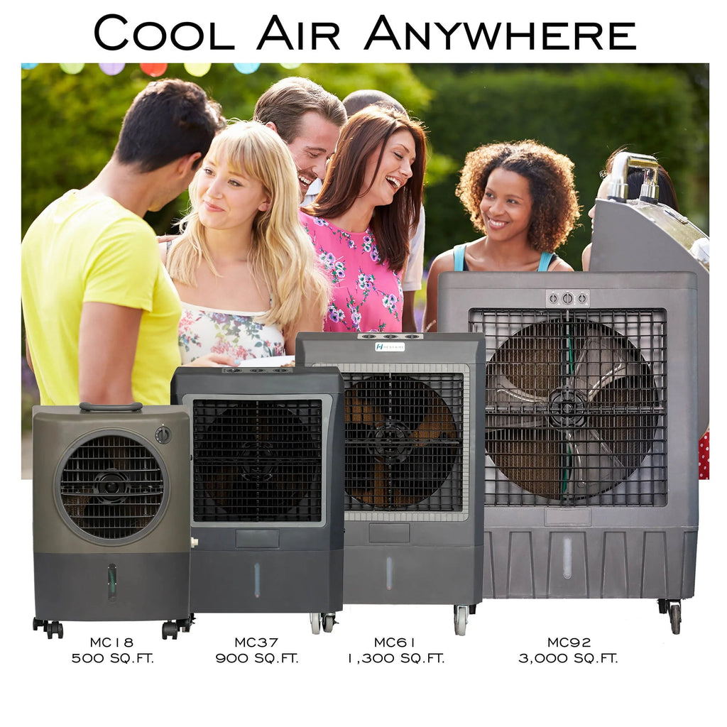 Hessaire MC37M Indoor/Outdoor Portable 950 Sq Ft Evaporative Air Cooler