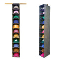 Perfect Curve 11-Pocket Closet Cap Organizer. 11 Shelf Hanging Closet Hat Organizer for Baseball Caps - Hat Storage for Up to 100 Caps - Baseball