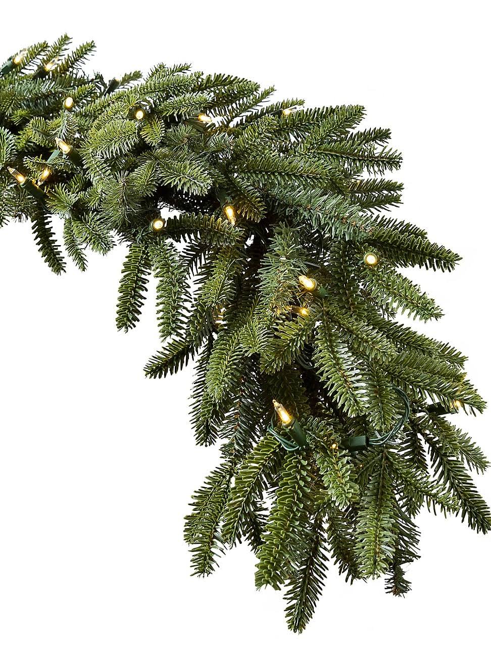 Balsam Hill Fraser Fir Pre-Lit Artificial Garland in LED Clear - Single
