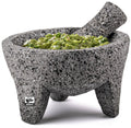 FESTMEX Genuine Handmade Mexican Mortar and Pestle Molcajete de Piedra Natural Volcanica Stone Heavy & Durable Perfect for Homemade Salsas Guacamo