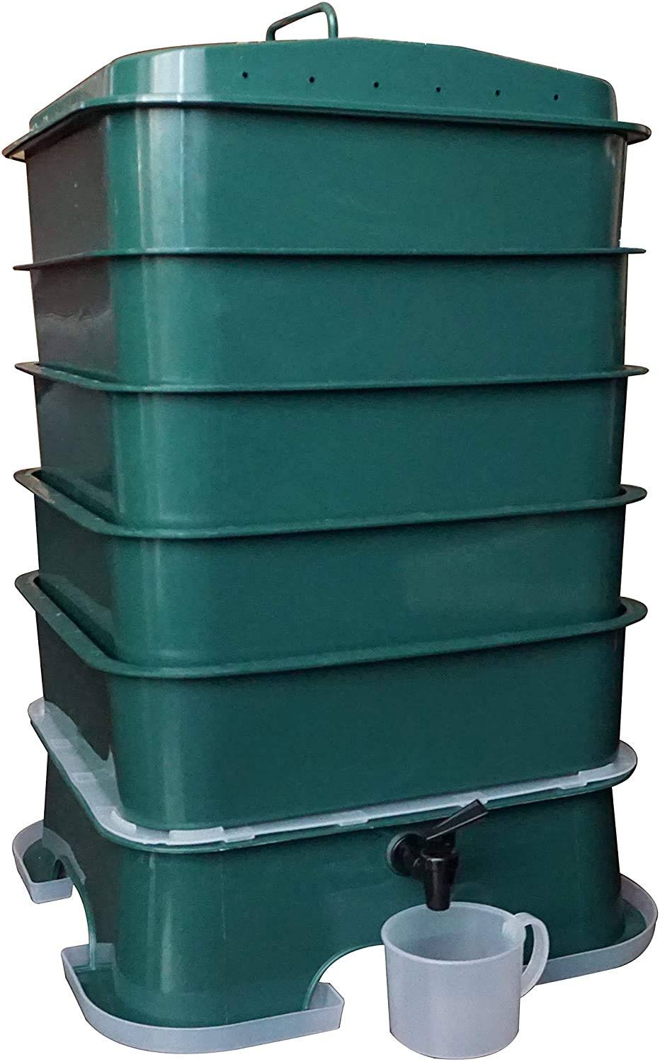 VermiHut Plus 5-Tray Worm Compost Bin - Easy Setup and Sustainable Design
