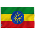 Anley Fly Breeze 3x5 Foot Ethiopia Flag - Vivid Color and UV Fade Resistant - Canvas Header and Double Stitched - Ethiopian National Flags Polyester