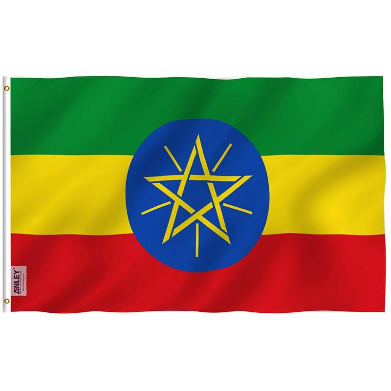 Anley Fly Breeze 3x5 Foot Ethiopia Flag - Vivid Color and UV Fade Resistant - Canvas Header and Double Stitched - Ethiopian National Flags Polyester