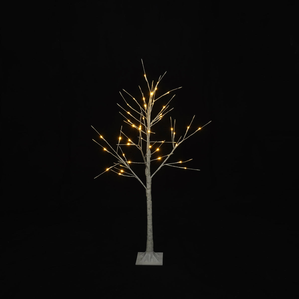 AECOJOY Set of Lighted Birch Tree, 4FT/5FT/6FT LED Artificial Tree with Warm White Lights, Christmas Tree for Decoration