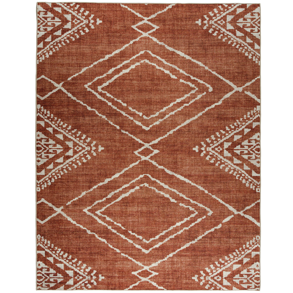 ReaLife Moroccan Area Rug - Machine Washable-Stain Resistant, Non-Slip,Kid & Pet Friendly - Recycled fibers - Kitchen Hallway - Kip Orange - 3x5 ft