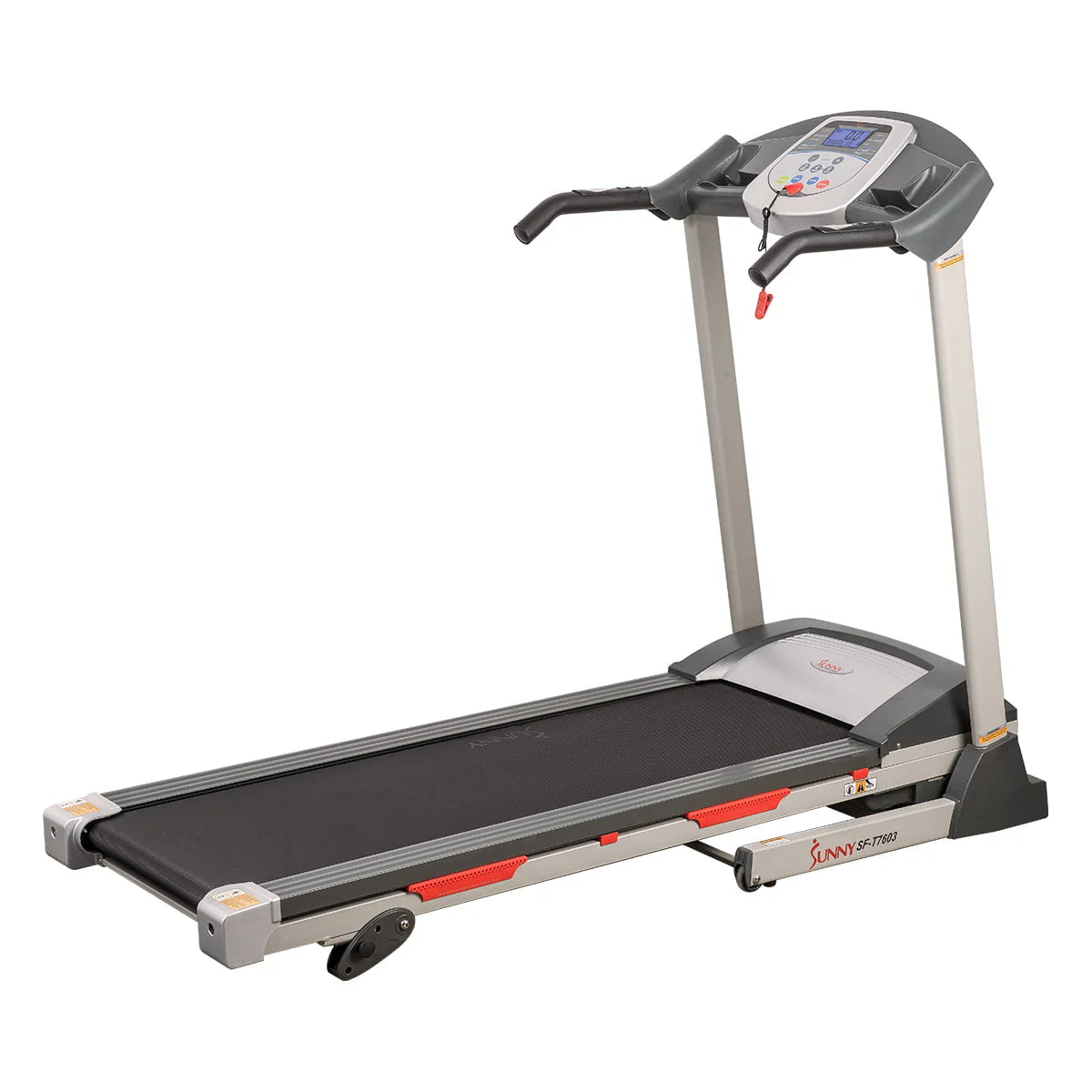 Sunny Health & Fitness Powerful Electric Treadmill for Home, Foldable, Manual Incline, Built - in Programs, Pulse Sensor, SF - T7603