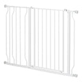 PawHut Hunde-Absperrgitter, Klemmmontage, verstellbare Länge, Stahl/ABS, 75-115 x 76cm, Weiß