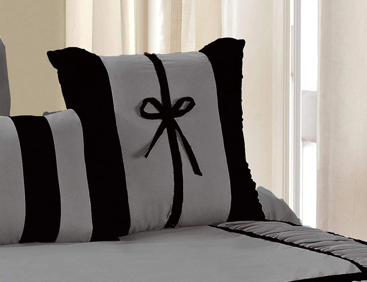 HIG Gray 7 Piece Bed in a Bag Comforter Set, Queen Bed Sets for Adults