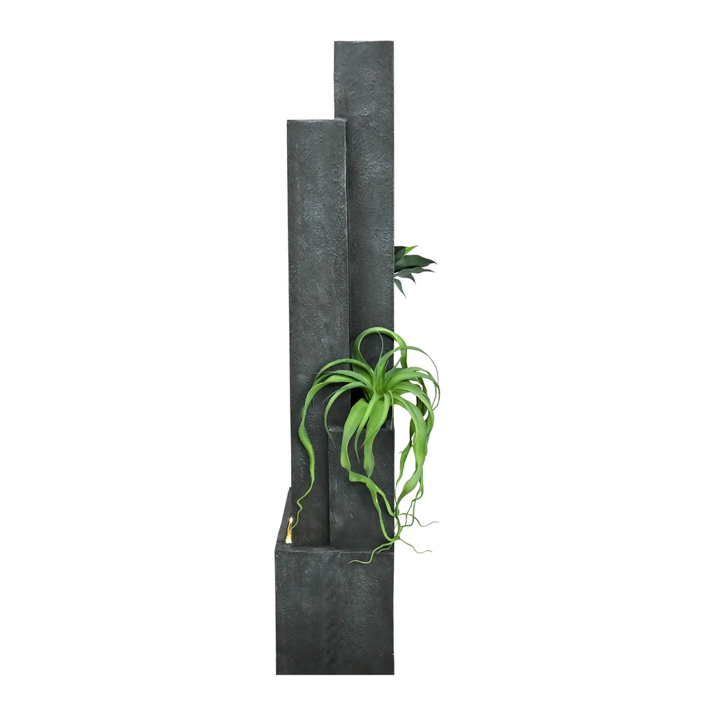 4 - Tier Water Fountain with LED Lights - 50.7" H Waterfall Fountain Indoor Outdoor Water Feature for Home, Patio, Garden