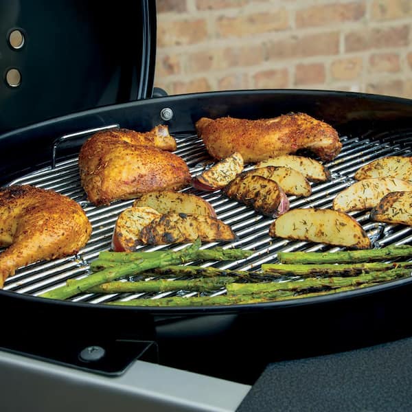 22 in. Performer Charcoal Grill in Black with Built-In Thermometer and Storage Rack