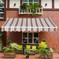 Outsunny 10' x 8' Manual Retractable Sun Shade Patio Awning - Red