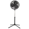 Comfort Zone Oscillating Adjustable 3-Speed Pedestal Fan - Black 16"