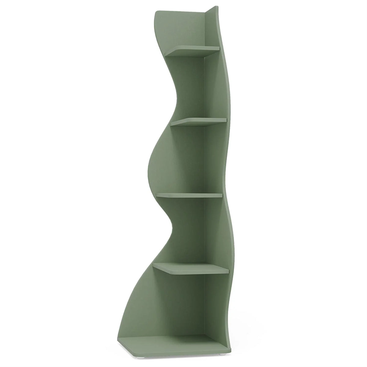 Finihen 5 - Tier Corner Bookcase, Wood Bookshelf Storage Organizer, 70" Tall Display Standing Shelf Unit for Bedroom, Living Room, Green