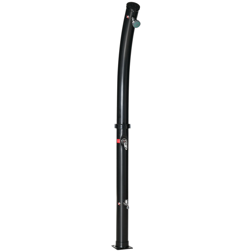 Outsunny Solar-Gartendusche 20 Liter, einstellbare Wassertemperatur bis zu 60℃, für Camping Pool Strand, schwarz