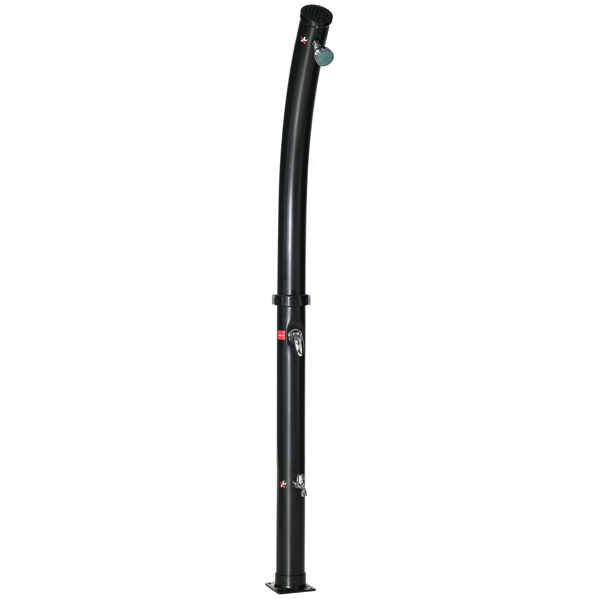 Outsunny Solar-Gartendusche 20 Liter, einstellbare Wassertemperatur bis zu 60℃, für Camping Pool Strand, schwarz