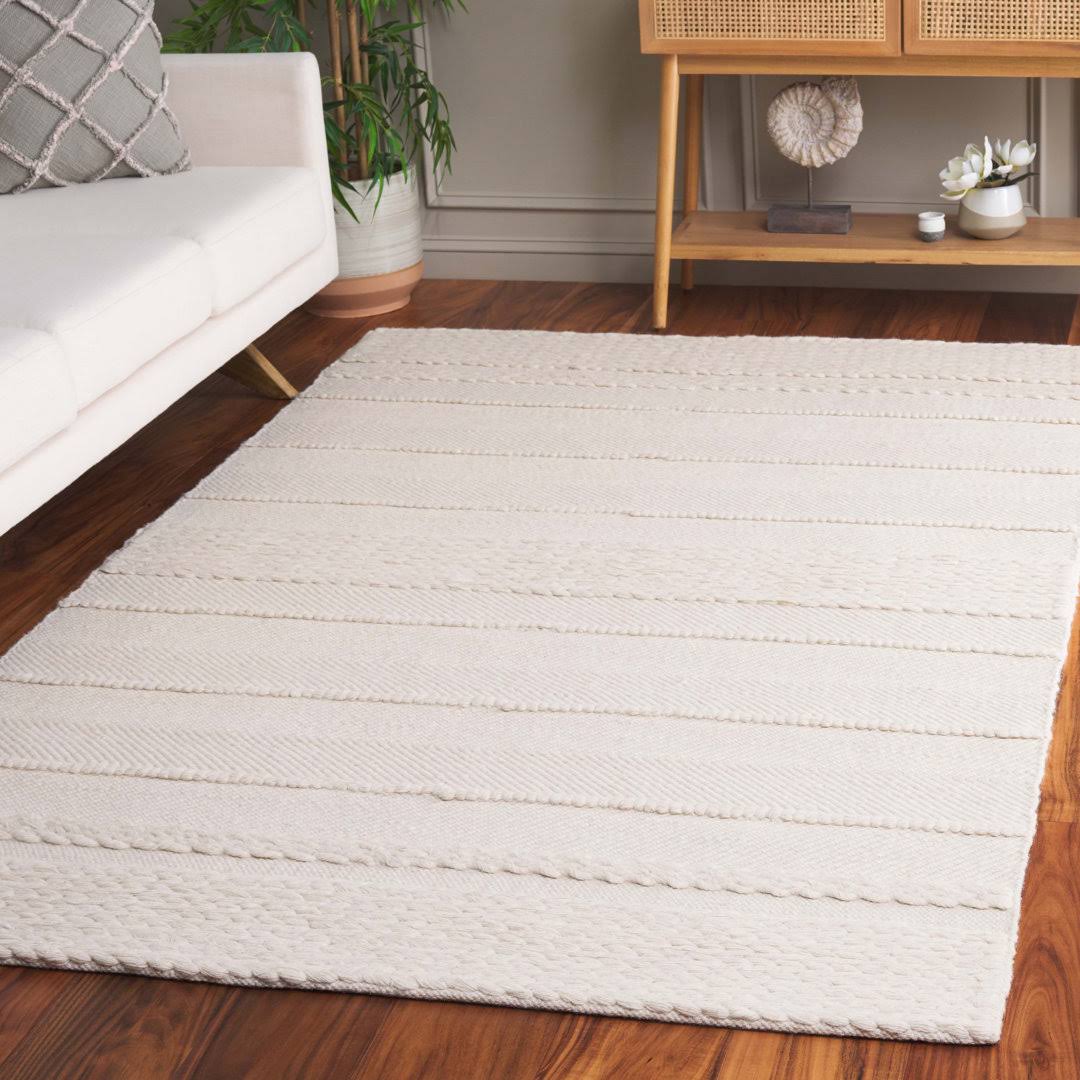 Brookneal Striped Hand-Woven Flatweave Wool/Cotton Natural Area Rug Beachcrest Home Rug Size: Rectangle 5' x 8'