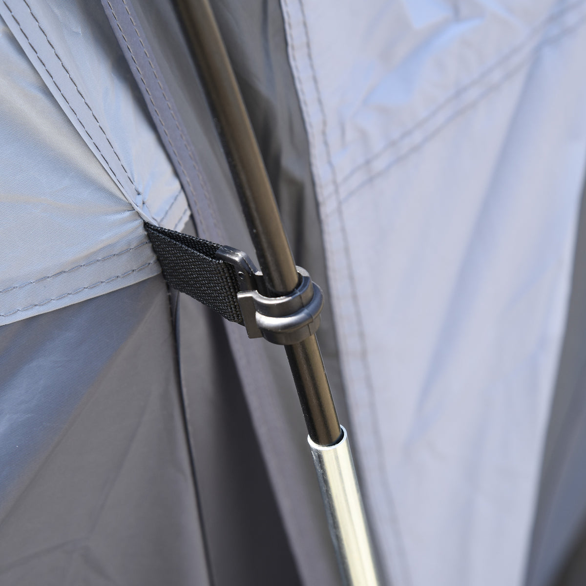 Outsunny Campingzelt für 2-3 Personen 3 bis 4 Jahreszeiten wasserdicht Doppelschicht-Mesh-Fenster 355 x 190 x 170 cm Grau