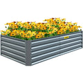 VEVOR 80 in. x 40 in. x 19 in. Raised Garden Bed Galvanized Steel Planter Box Gray Raised Planter Boxes for Growing Vegetables
