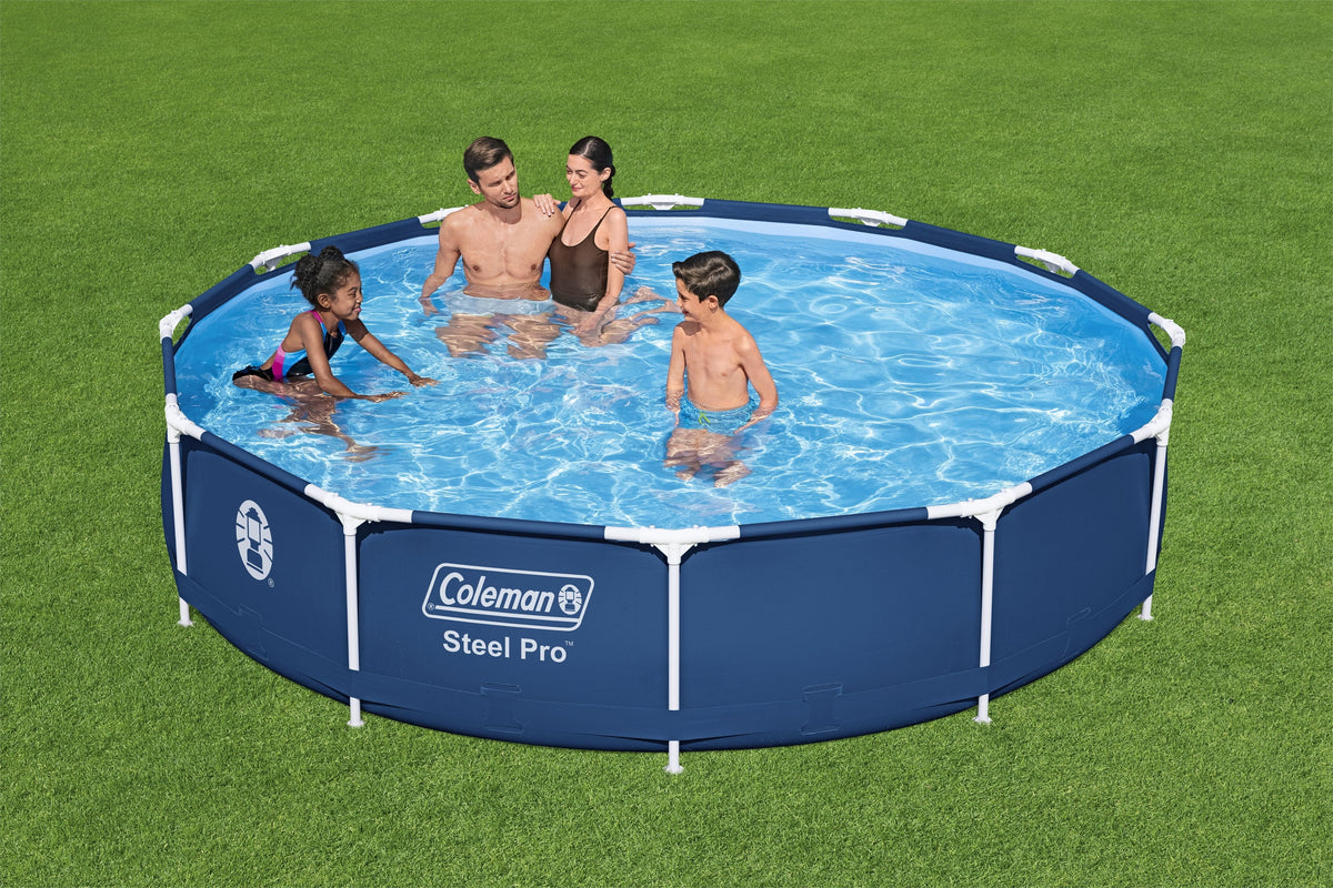 Coleman Steel Pro 12 Ft. x 33 In. Round Metal Frame Above Ground Pool Set