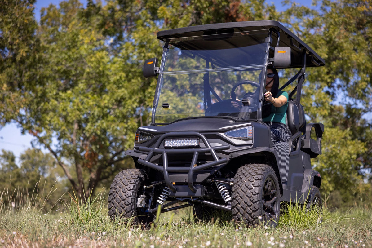 Coleman Powersports CGC2 51.2V Electric Utility Golf Cart, 4 - Seater Vehicle up to 20 MPH & 40 Miles Range, 5kw Motor, LCD Display & Rear Storage, Ages 16 and up, Matte Black