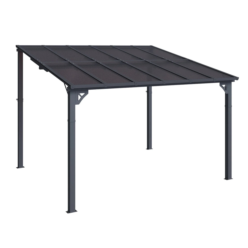 Sumnthink 10'X12' Gazebo for Patio, Gazebo Pergola with Sloped Roof, Large Wall - Mounted Heavy Duty Awnings, for Patio, Deck and Backyard