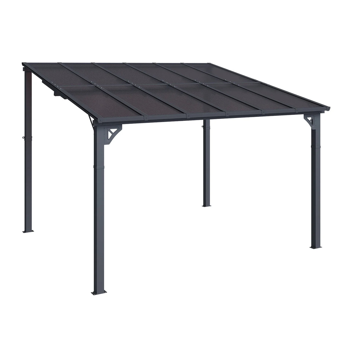Sumnthink 10'X12' Gazebo for Patio, Gazebo Pergola with Sloped Roof, Large Wall - Mounted Heavy Duty Awnings, for Patio, Deck and Backyard