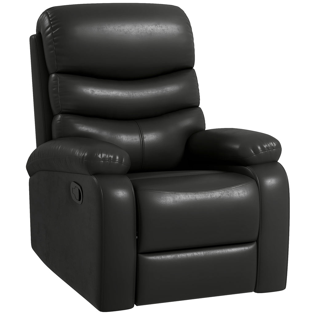 HOMCOM Relaxsessel Liegesessel, Liegefunktion, inkl. Fußstütze, 78 cm x 90 cm x 105 cm, Schwarz
