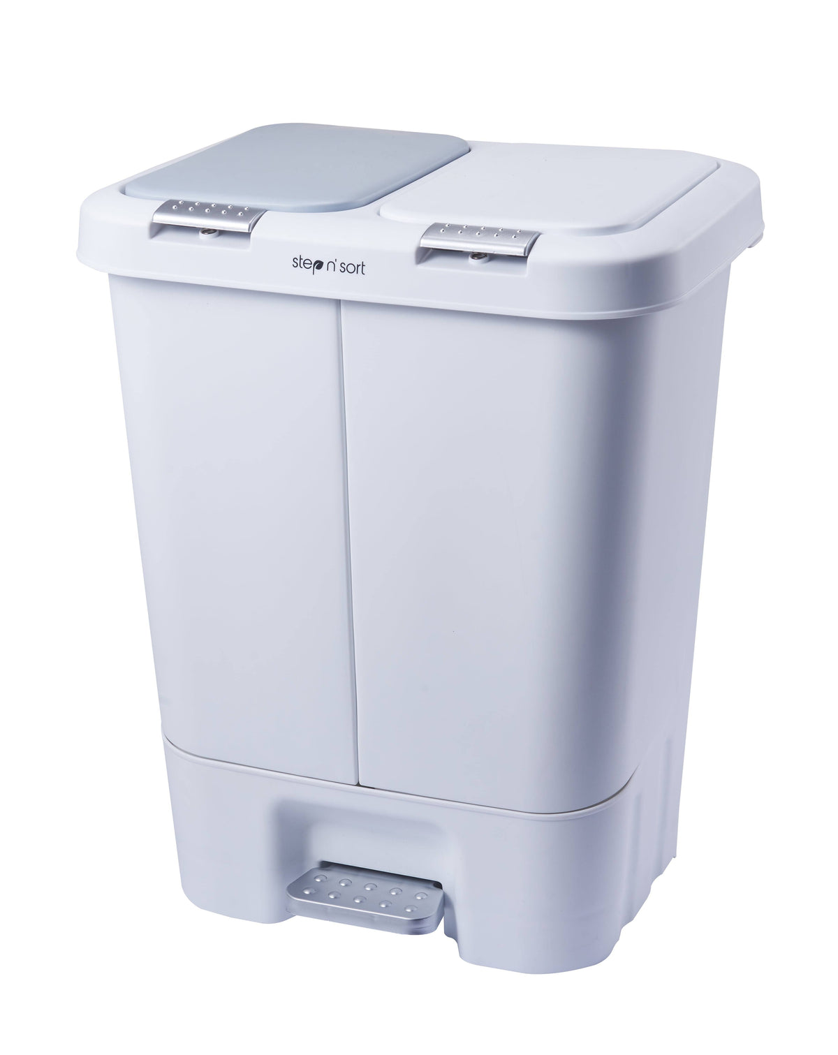 Step N Sort 11 Gal 2 Compartment Trash & Recycling Bin Kitchen Garbage Can White, Size: 22 Tall