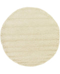 6' Round Solid Shag Rug Ivory - Unique Loom