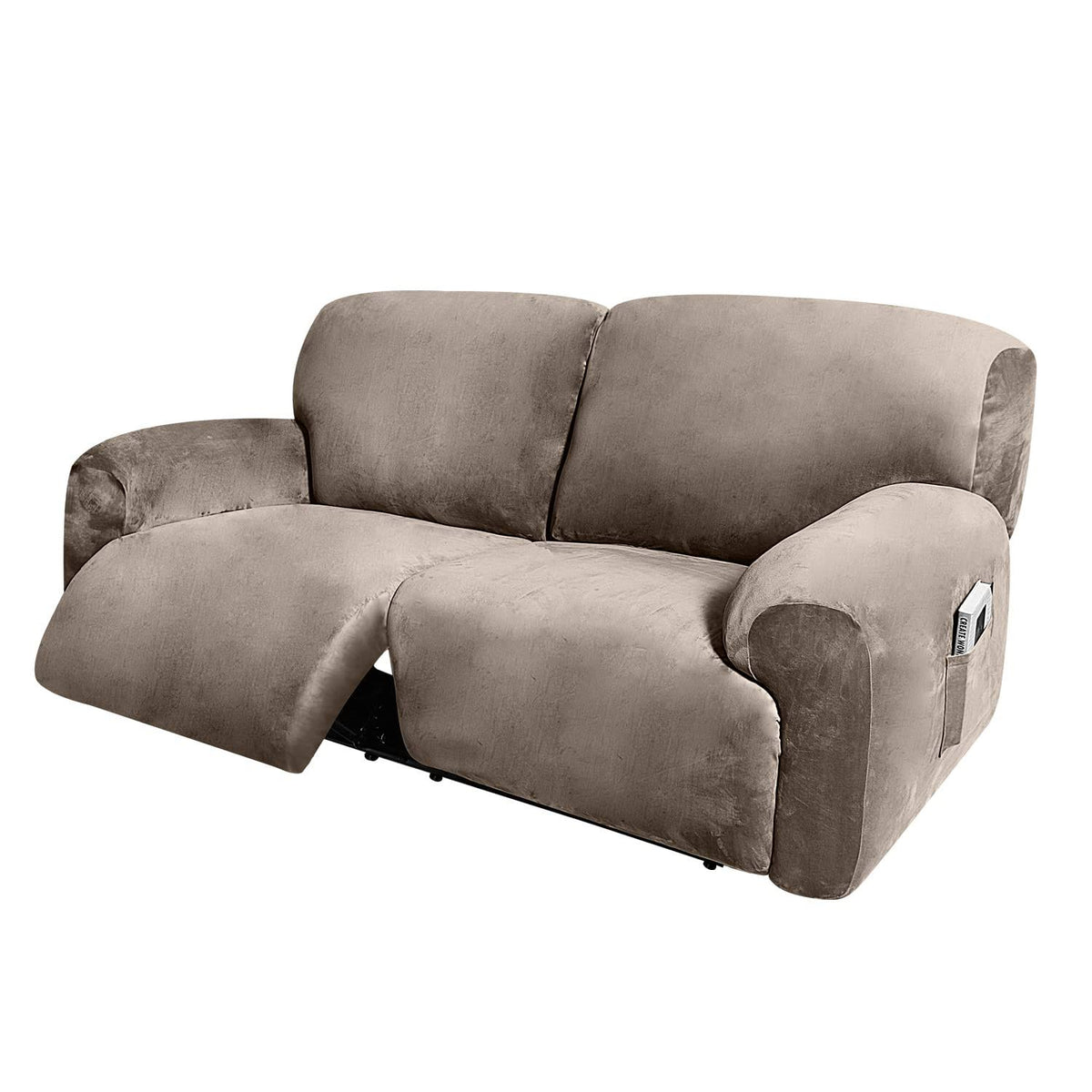 ULTICOR Extra Wide 75" - 100", Reclining 2 Seater Sofa, Extra Wide Reclining Love Seat Slipcover, 6-Piece Velvet Stretch, Reclining Sofa Covers,