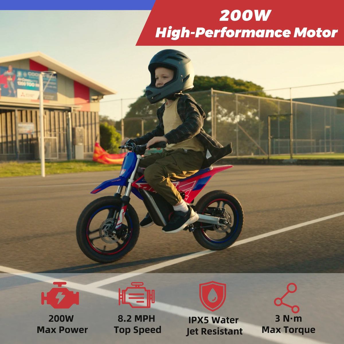RFN Warrior Kids SX - E150 24V 200W Kids Electric Dirt Bike ?2 - Speed Off - Road Motorcycle, 8 Mph, 6.2 Mile Range, Ages 3 - 6