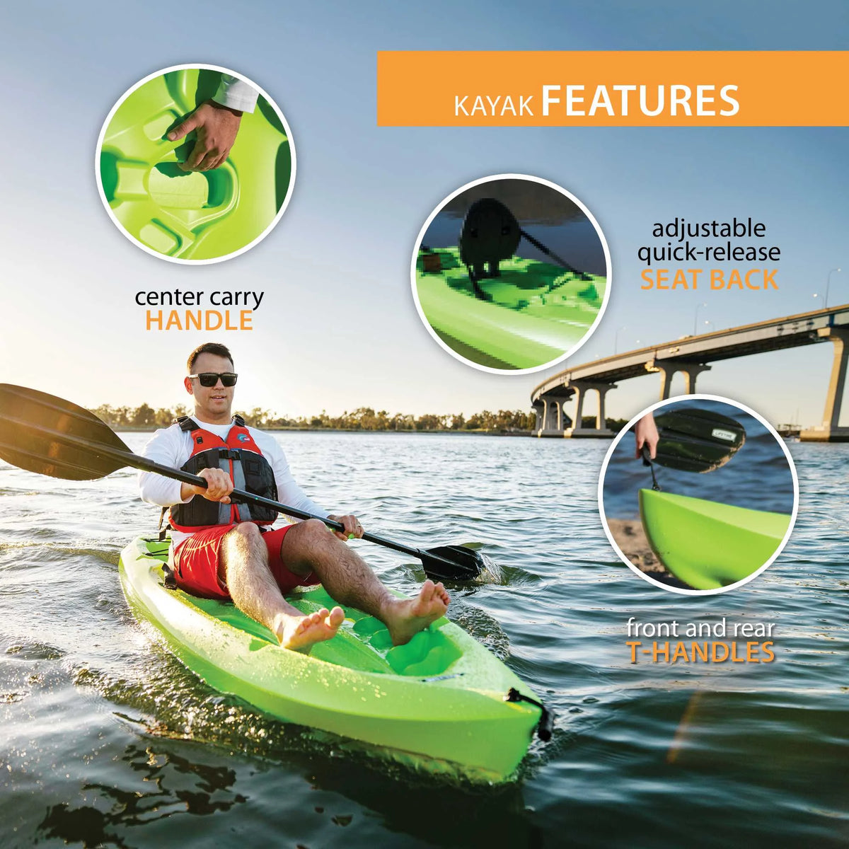 Lifetime Daylite 8 Ft Sit - on - Top Kayak, Red (90775)
