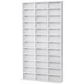 HOMCOM CD/DVD Regal Aufbewahrung für 1116 CDs 36 höhenverstellbare Fächer Weiß