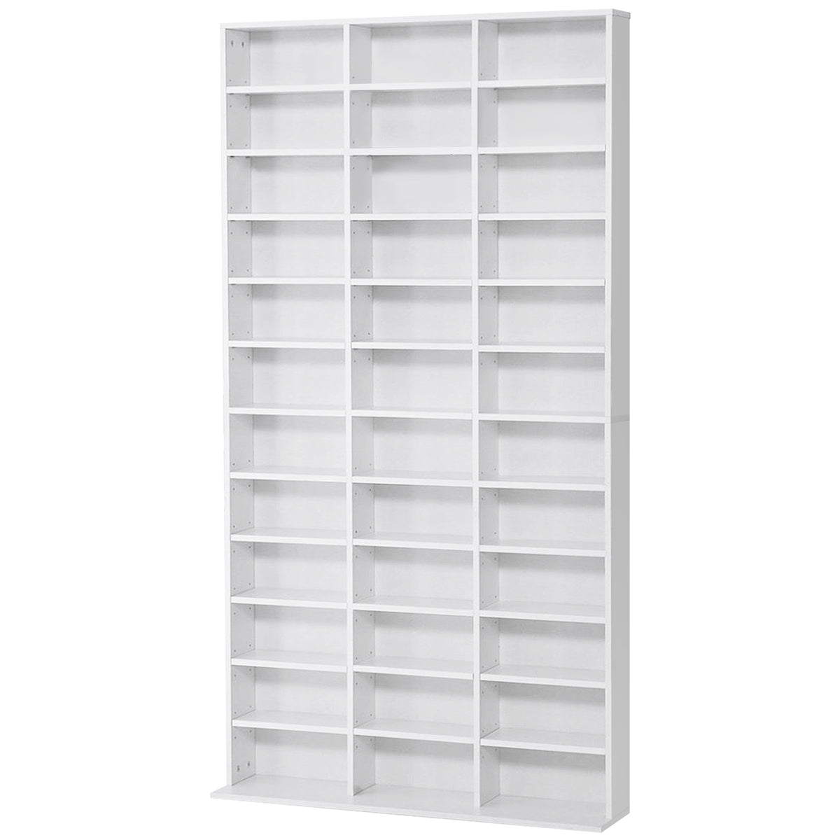 HOMCOM CD/DVD Regal Aufbewahrung für 1116 CDs 36 höhenverstellbare Fächer Weiß