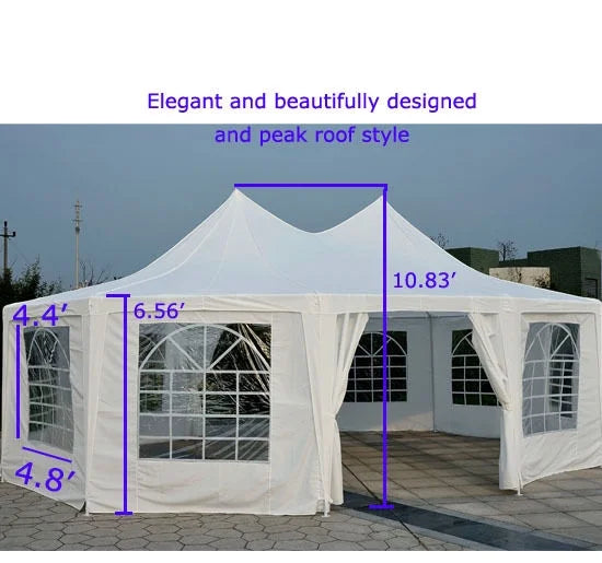 Outsunny 22.3' x 16.4' White Event Outdoor Canopies, Portable