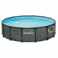 Summer Waves 14ft x 48in Round Above Ground Outdoor Frame Pool Set with Pump