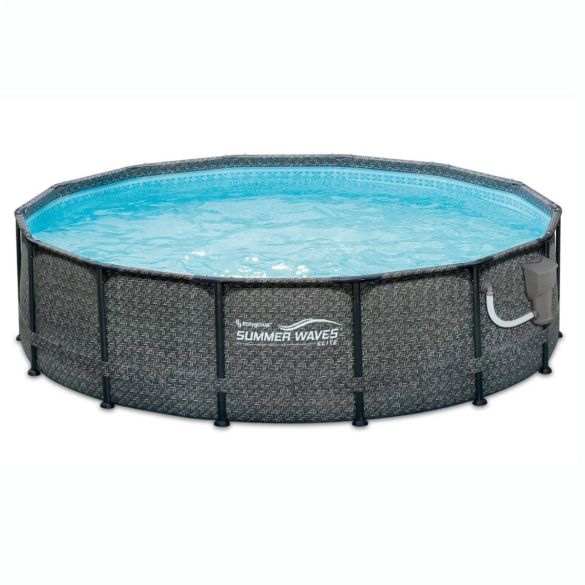 Summer Waves 14ft x 48in Round Above Ground Outdoor Frame Pool Set with Pump