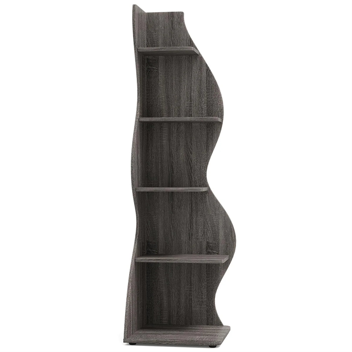 Finihen 5 - Tier Corner Bookcase, Wood Bookshelf Storage Organizer, 70" Tall Display Standing Shelf Unit for Bedroom, Living Room, Green