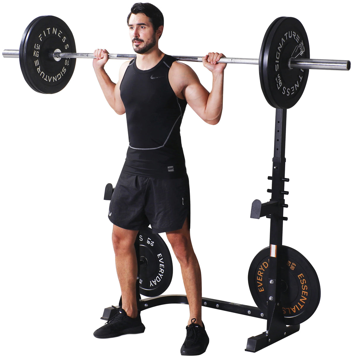 Fitvids LX600 Adjustable Olympic Workout Bench with Squat Rack, Leg Extension, Preacher Curl, and Weight Storage, 800 - Pound Capacity