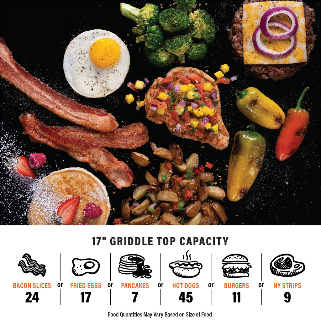 Blackstone E - Series 17" Electric Tabletop Griddle with Hood, Black