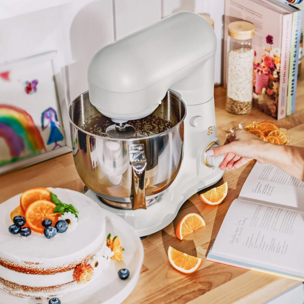 Beautiful 5.3 Qt Stand Mixer, Lightweight & Powerful with Tilt - Head, White Icing by Drew Barrymore